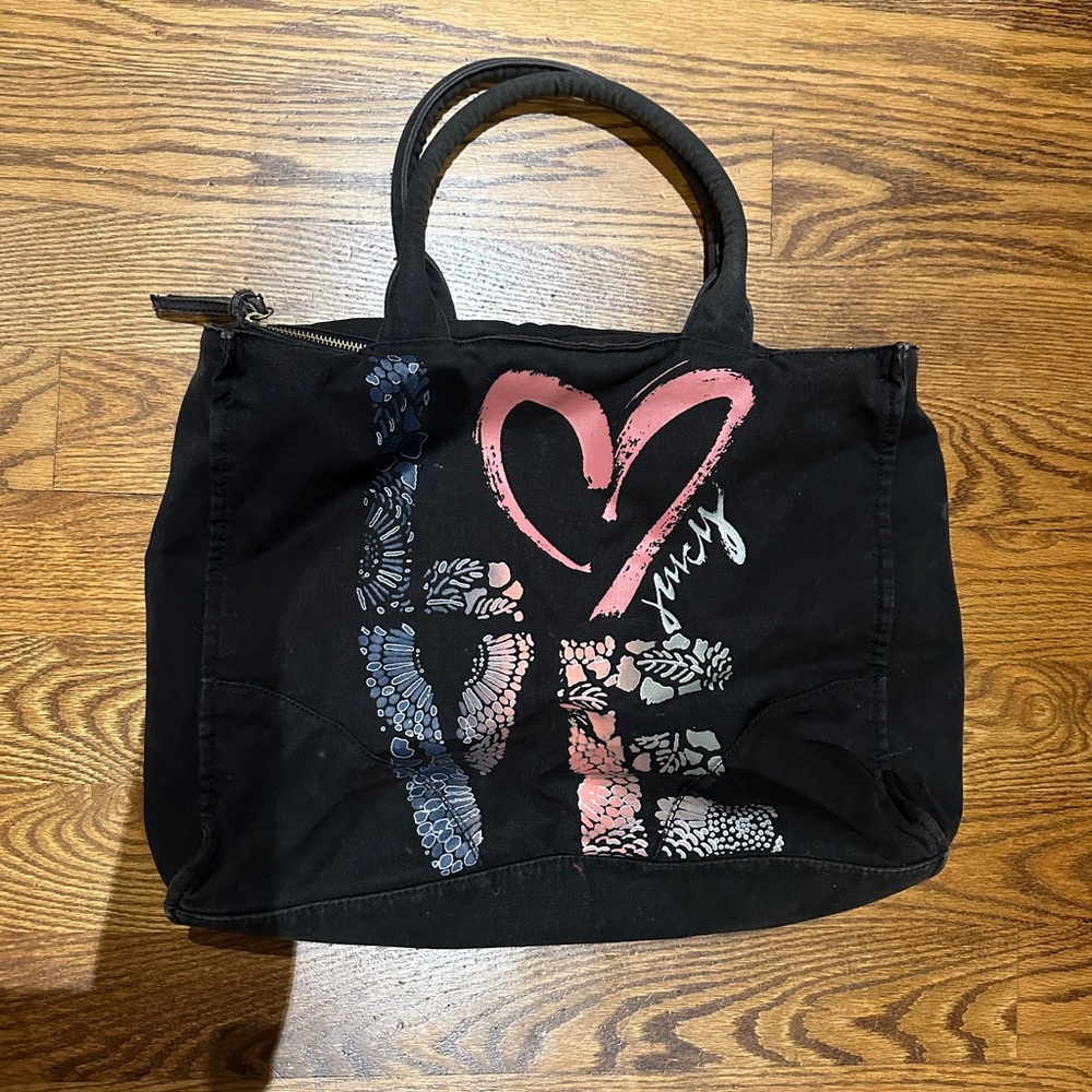 Juicy Couture Black Canvas Tote Bag - Great Condition